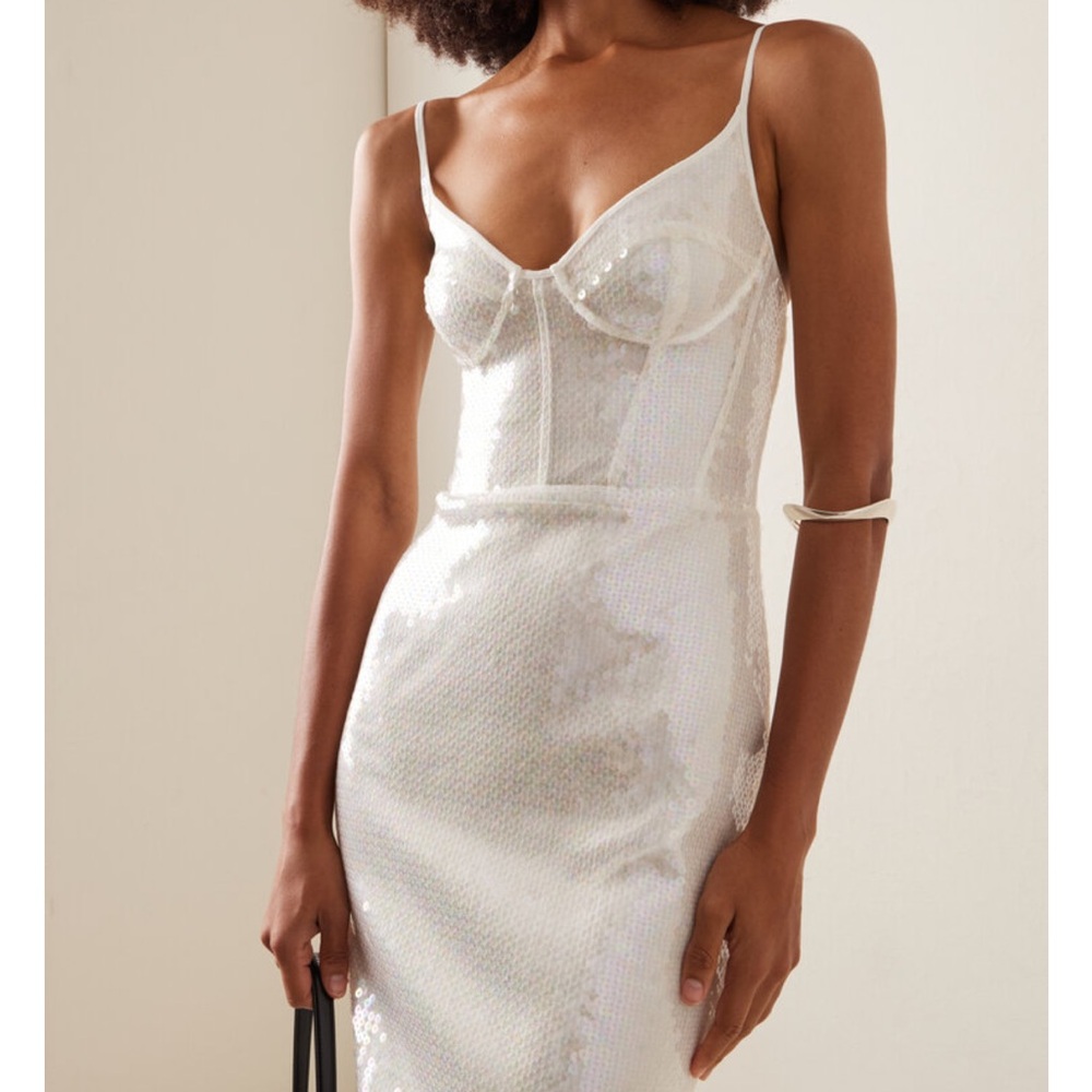 NWT David Koma Bridal Ivory White Sequin Dress